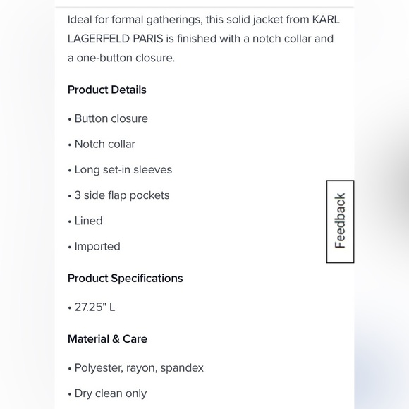 Karl Lagerfeld Women’s White Blazer One Button Single New size 12 - Picture 8 of 9